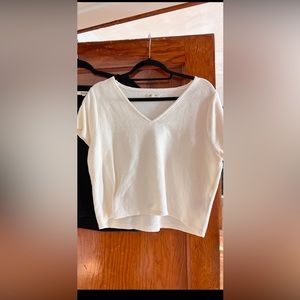Madewell V-Neck Setlist Boxy Top - Ivory, Medium